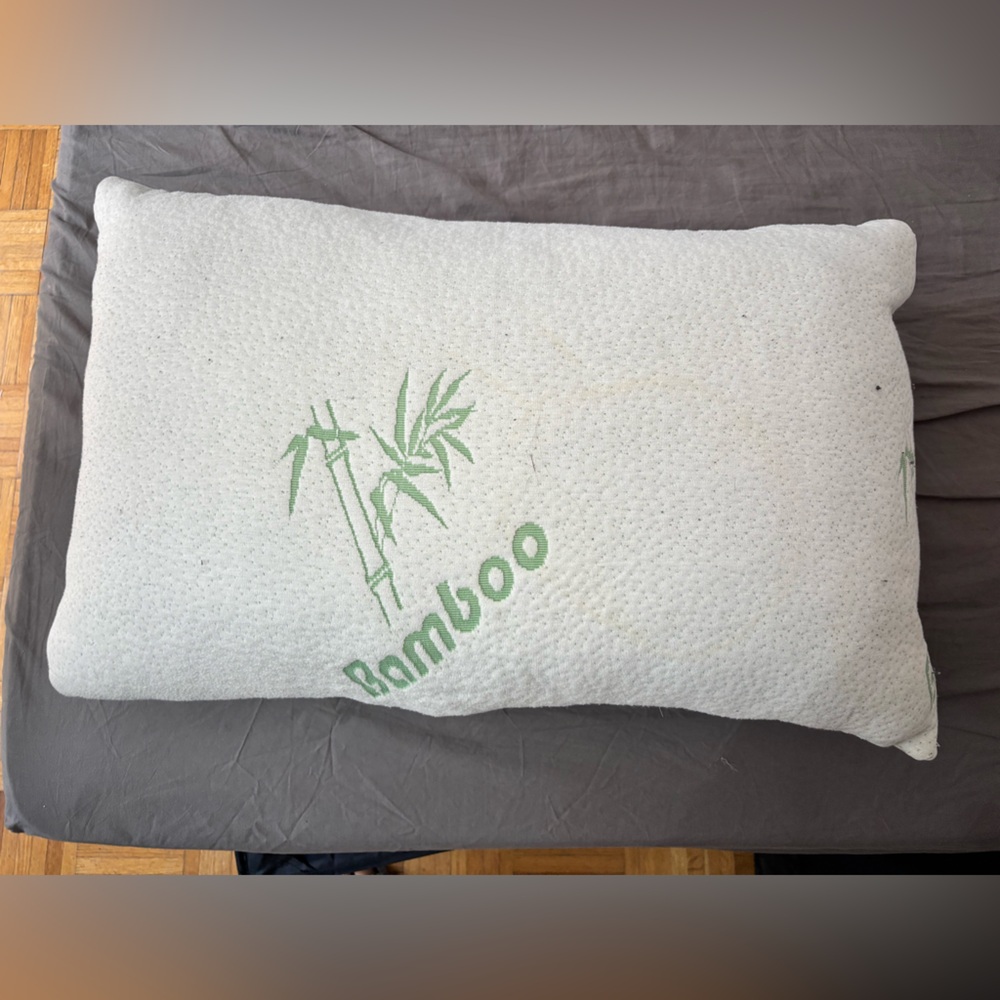 BAMBOO White and Green Pillow
